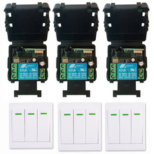 Mini receptor de relé de controle remoto sem fio dc12v 24v 1ch 10a rf interruptor de controle remoto + 86 painel de parede, transmissor remoto 315/433.92 mhz