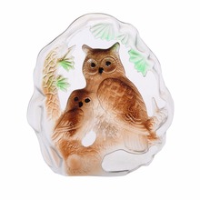H & D 3,5 ''búho decorativo pisapapeles de vidrio pisapapeles de cristal ornamento Colección Feng Shui Hogar y decoraciones para bodas cumpleaños 2024 - compra barato