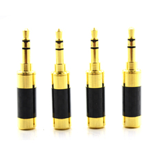 4pcs style 24K Gold plated 3.5mm Stereo Jack Male Carbon Straight Adapter 2024 - buy cheap