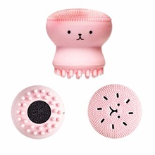 Lovely Cute Animal Small Octopus Shape Silicone Facial Cleaning Brush Deep Pore Cleaning Exfoliator Face Washing Brush 2024 - buy cheap