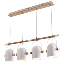 Nordic European 4 Heads Pendant Lights For Dinning Room Restaurant Modern Wooden Pendant Lamp Hanging Lights 110-240V 2024 - buy cheap