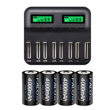 Palo carregador de bateria com tela lcd e usb, carregador para ni-cd ni-mh c d, baterias recarregáveis + 1.2v c tamanho c 2024 - compre barato