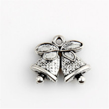 30pcs Tibetan silver pendant jewelry made of charm Christmas bell bow bracelet pendant 2024 - buy cheap