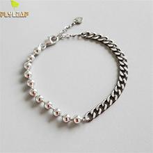 Flyleaf 925 Sterling Silver Bracelets For Women Balls Chain Shape Asymmetric Simple Fashion Fine Jewellery Bracelets & Bangles 2024 - buy cheap