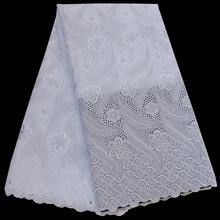 Frete grátis (5 jardas/pc) alta qualidade branco puro africano voile suíço tecido de renda com bordado ordenado para vestido de festa clp839 2024 - compre barato