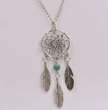 Atrapasueños de plata tibetana para mujer, abalorios de plumas y cuentas, collar y colgantes llamativos, joyería artesanal para mujer, 10 Uds., B375 2024 - compra barato