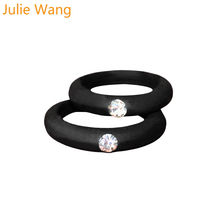 Julie Wang 1PCS 5mm Width Simple Silicone Colorful Ring With Rhinestone Wear For Fashion Party Women Wedding Gift Cocktail Rings 2024 - buy cheap