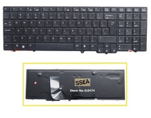 Teclado para portátil HP EliteBook 8540, 8540P, 8540W, sin varilla de ratones, color negro, venta al por mayor, nuevo, EE. UU. 2024 - compra barato