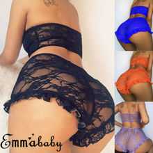 Womens Sexy Fashion Lingerie Lace Top Bra Ladies Thong Underwear Set Nightwear Sleepwear 2024 - buy cheap