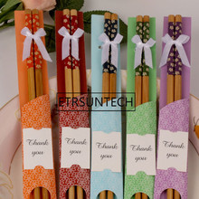 Palillos de bambú Natural, vajilla China "East Meet West", recuerdo de boda, regalo de recuerdo, 400 pares 2024 - compra barato