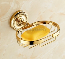 Bathroom Accessory Wall Mounted Soap Basket Luxury Gold Color Brass Soap Dish Holder Wba607 2024 - buy cheap