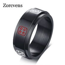 ZORCVENS Spinner anel masculino Black aneis masculino Stainless Steel Lucky Fortune Craps Charm Finger Rings for Men Gifts 2024 - buy cheap