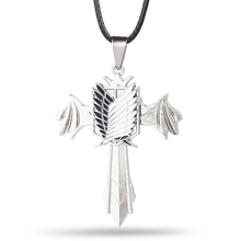 J store Anime Attack on Titans Pendant Necklace Wings Cross choker Metal Cosplay collar men women Accessories 2024 - buy cheap