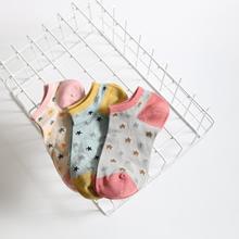 DONG AI 3 Pairs Lovely Women Girl Silk Soft Ankle Sock Breathable Star Pattern Casual Summer Autumn Short Cute Sox Low Cut Sock 2024 - buy cheap