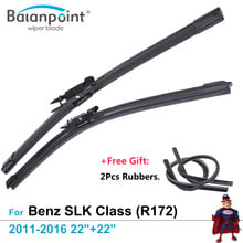 Limpador de para-brisa 2 peças + 2 peças de borrachas grátis para mercedes-benz slk class (r171) 2006-2011 22 "+ 22", limpador de tela de ajuste direto 2024 - compre barato