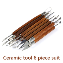 Hot 6pcs Clay Sculpting Tools Set Carving Tool Hand Cutter Knife Polymer Modeling Carved Tool Wood Handle Carving Tools 2024 - buy cheap