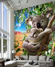 Free Shipping 3D Cute Koala Bear Door Mural Wallpaper mural Wall Print Decal Wall Deco Wall Mural Photo self adhesive door wrap 2024 - buy cheap