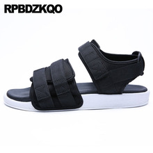 designer black mens sandals 2019 summer outdoor shoes sport breathable famous brand sneakers fashion beach flat casual runway 2024 - buy cheap