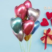 Globos de Metal brillantes con forma de corazón de 12 pulgadas, efecto perla Latex, colores metalizados cromados gruesos, fiesta de cumpleaños decoración para, 10/20 piezas 2024 - compra barato