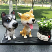 New Car Styling Resin Cute Dog Doll Husky Doll Car Nodding Dog Shake head Decoration Bobblehead Dog For Car Furnishing Articles 2024 - buy cheap