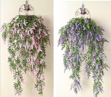 Decoración de pared de flores para el hogar, guirnalda de vid de hiedra, lavanda Artificial colgante, para boda, oficina y Bar, 2 uds. 2024 - compra barato