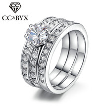 CC-anillos de moda para mujer, joyería de Color oro blanco, anillo de Boda nupcial elegante, accesorios de compromiso, bisutería CC1025 2024 - compra barato