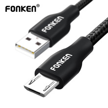 FONKEN-Cable Micro USB de carga rápida para teléfono móvil, Cable de carga de nailon trenzado de 2.4A, Cables de datos para teléfono Android 2024 - compra barato