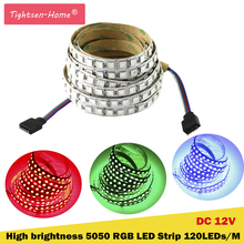Tira de luces LED Flexible, cinta de iluminación RGB SMD 5050 chip 120LED impermeable ip67/no alto brillo, 5M, 5050 DC12V 600 LED/m 2024 - compra barato