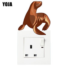 YOJA Standing Brown Sea Lion Colored PVC Switch Sticker Wall Decal Home Decoration 8SS1271 2024 - buy cheap