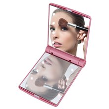 Women Foldable Makeup Mirrors Tool Lady Cosmetic Hand Folding Portable Compact Pocket Mirror 8 LED Lights Lamps Drop Shipping 2024 - buy cheap