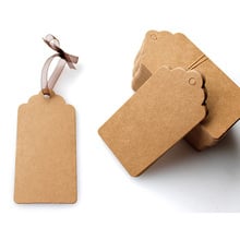 100 pcs DIY Kraft Paper Tags Head Label Luggage Wedding Party Blank Price Tag Kraft Gift Hang Tag 2024 - buy cheap