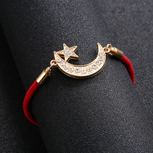 Nova chegada clássica muçulmano jóias ramadan kareem eid mubarak crescente andando lua navio estrelas cadeias ajustável allah pulseira 2024 - compre barato