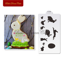 Easter Rabbit Egg Cake Stencil Cookies Stencils  For Cupcake Decorating Fondant Cake decorating Tools Cards Crafts	Macaron Mold 2024 - buy cheap
