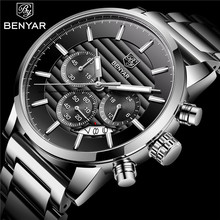 BENYAR Watch Men Luxury Brand Chronograph Men's Business Watches Waterproof Stainless Steel Quartz Wristwatch Relogio Masculino 2024 - buy cheap