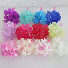 20PCS 13Colors 12cm artificial small hydrangea flower head DIY wedding party bouquet flower wall arch garland home decoration 2024 - buy cheap