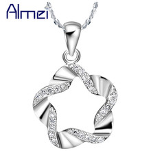 Almei Pentagram Necklace Ladies' Bijouterie 2017 Silver Color Jewelery Women Accessories Pendant Chains Suspension Joias N615 2024 - buy cheap