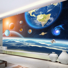 3D обои Современная Звездная Вселенная Космос фото настенные фрески мультфильм детская спальня самоклеющиеся водонепроницаемые холщовые наклейки 2024 - купить недорого