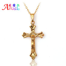 Gold color Jesus Crucifix pendant Necklaces for Women Men girls Gothic Cross christian fashion Jewelry charm necklace Love Gift 2024 - buy cheap