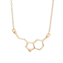 Yiustar Serotonin Molecule Pendants Necklaces For Women Chemistry Chokers Collar Elegant Simple Gold Necklaces XL012 2024 - buy cheap