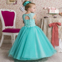 Flower Girl Dresses For Pageant Sleeveless Lace Applique  Girl First communion Tulle Dress princess For Girls Dresses 2024 - buy cheap