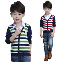 Boys outwear knitted swearter  Fake two pieces T Shirt Children Clothing boys T-Shirt kids tops Shirts Autumn spring outwear 2024 - buy cheap