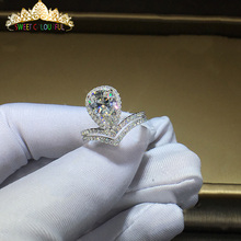 Anillo de diamante de moissanita de oro 100%, 18K, 750Au, color D, VVS con certificado nacional MO-001014 2024 - compra barato