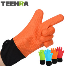 1PC Long Length Silicone Glove For Oven Heat Resistant Oven Gloves Cotton Mitt Silicone Baking Gloves For Microwave Kitchen Tool 2024 - buy cheap