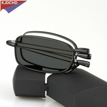 Actualizado nueva transición sol gafas de lectura fotocromáticas hombres mujeres Unisex Slim Mini gafas de lectura plegables portátil casos 2024 - compra barato