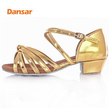 High Quality New Arrival Girls Children Women kids Ballroom Tango Salsa Latin Dance Shoes Low Heel Shoes 2024 - buy cheap