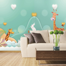 Papel de parede 3d personalizado, moderno, minimalista, desenho de coelho, parede, seda, impermeável, material infantil 2024 - compre barato