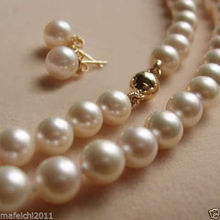 8MM White Akoya shell Pearl Necklace +Earring AAA 18" 2024 - buy cheap