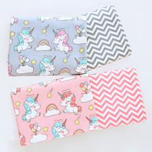 160CM*50CM  unicorn wave cartoon infant baby cotton fabric for DIY kid crib bedding sheet handwork decor patchwork fabric tissue 2024 - buy cheap