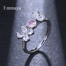 Emmaya Gold Pink Heart Ring Classic Wedding Ring Jewelry Cubic Zircon Rings For Women Bridesmaid Gifts 2024 - buy cheap
