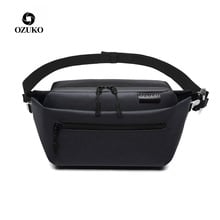 Ozuko bolsa de cintura impermeável masculina, bolsa de ombro com cinto para celular, bolsa de viagem para cintura, pequena bolsa esportiva de corrida 2024 - compre barato